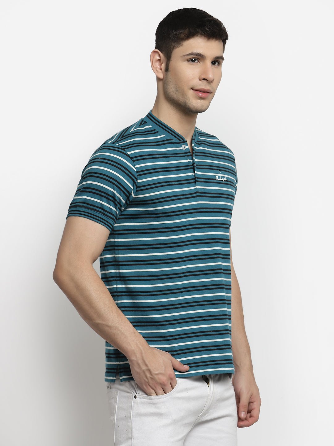 Blue Henley T-Shirt - clubyork