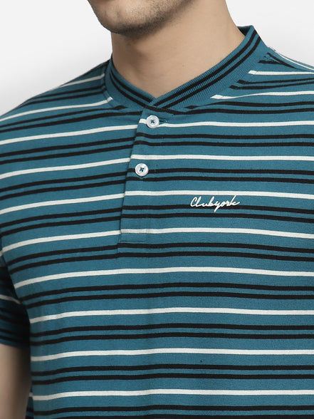Blue Henley T-Shirt - clubyork