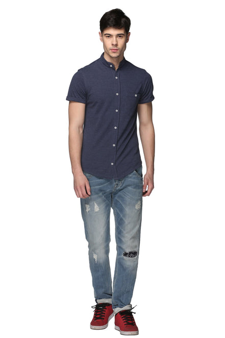 Blue Knitted Shirt - clubyork