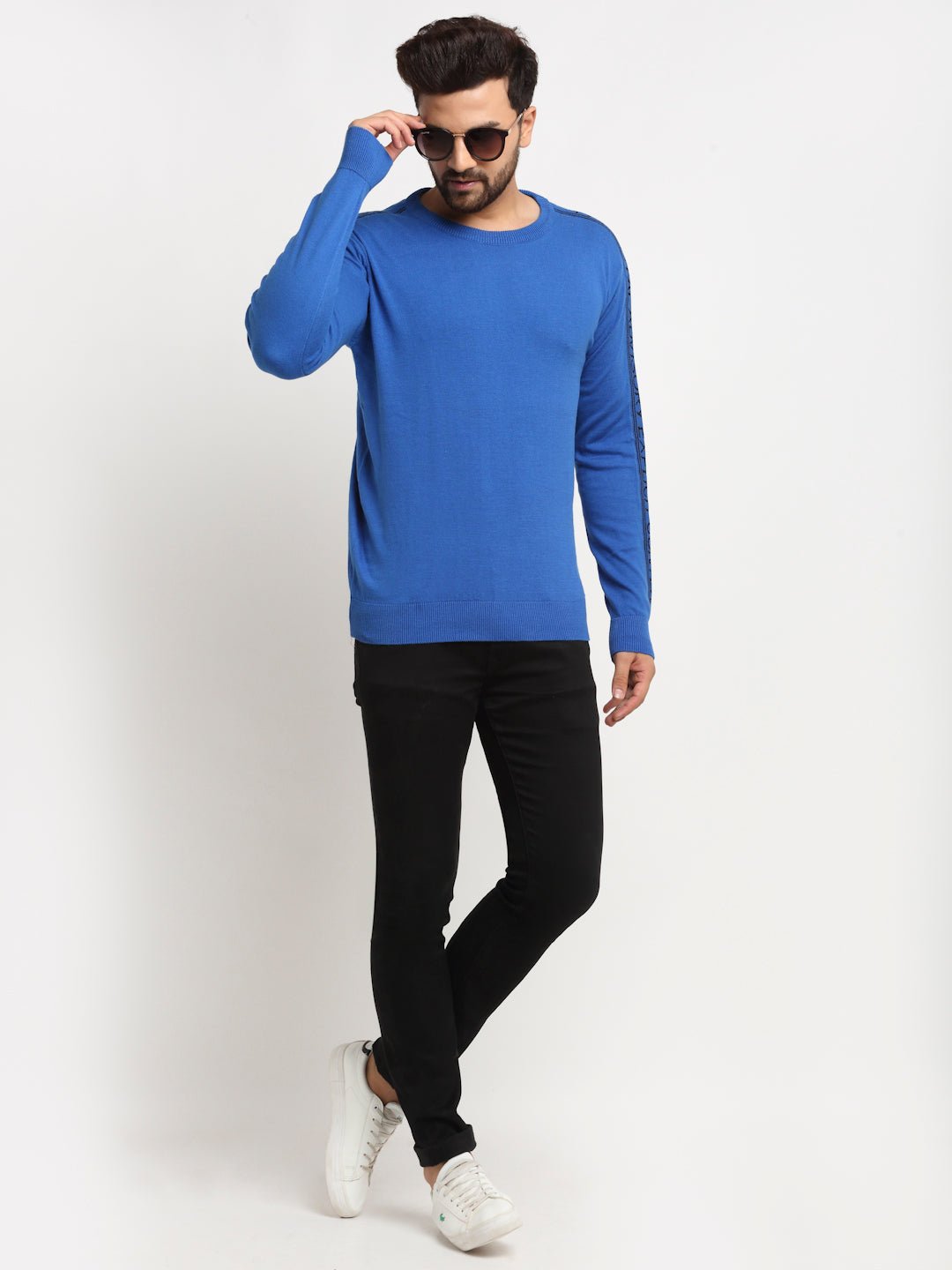 Blue Round Neck Sweater - clubyork