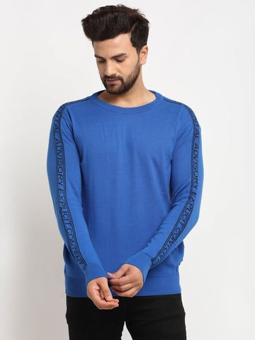 Blue Round Neck Sweater - clubyork