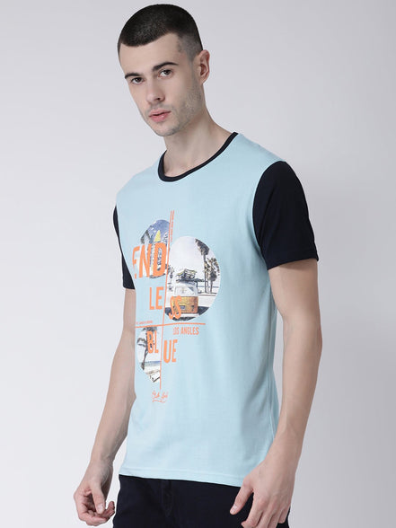 Blue Round Neck T-shirt - clubyork