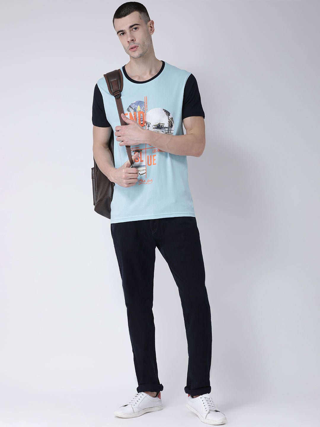 Blue Round Neck T-shirt - clubyork