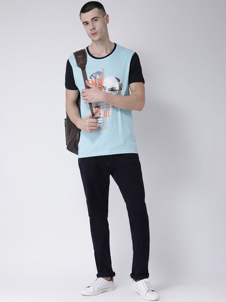 Blue Round Neck T-shirt - clubyork