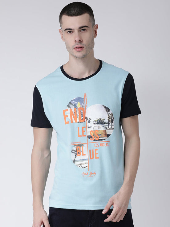 Blue Round Neck T-shirt - clubyork