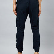 Blue Slim Fit Solid Cargo Pant