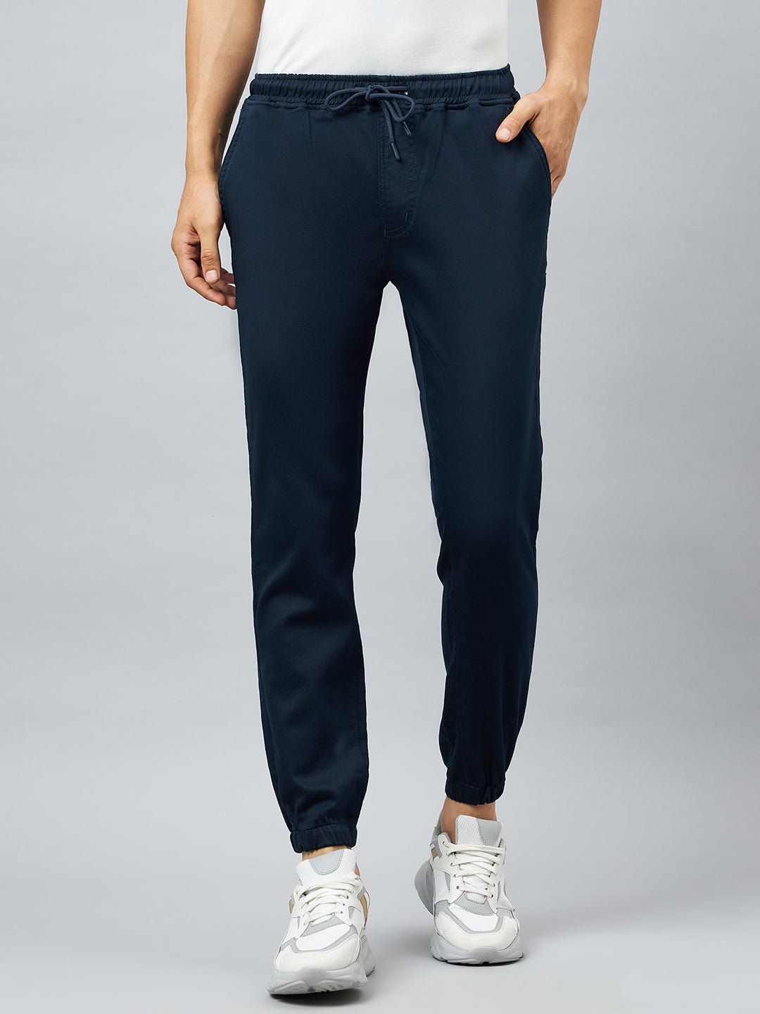 Blue Slim Fit Solid Jogger