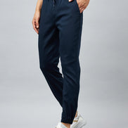 Blue Slim Fit Solid Jogger