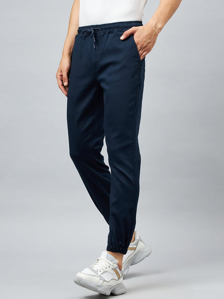 Blue Slim Fit Solid Jogger