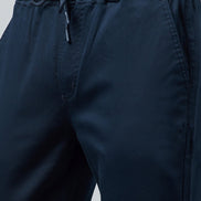Blue Slim Fit Solid Jogger