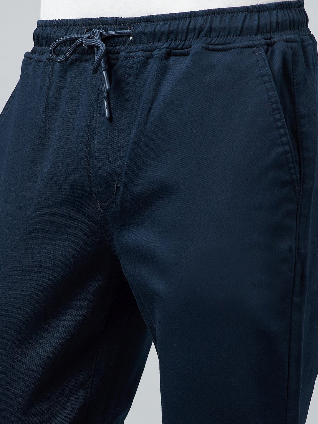 Blue Slim Fit Solid Jogger