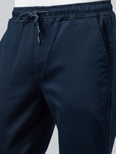 Blue Slim Fit Solid Jogger