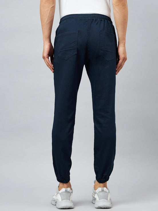 Blue Slim Fit Solid Jogger