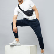 Blue Slim Fit Solid Jogger