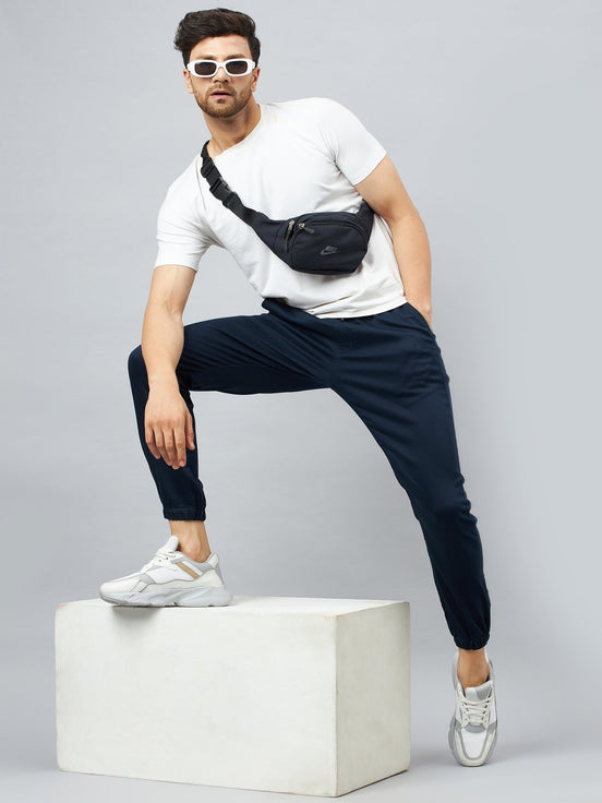 Blue Slim Fit Solid Jogger
