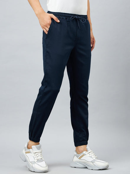 Blue Slim Fit Solid Jogger