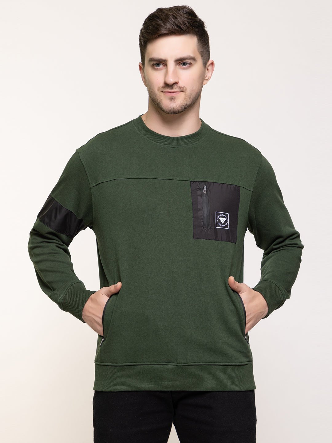 Bottle Green Round Neck Sweatshirt