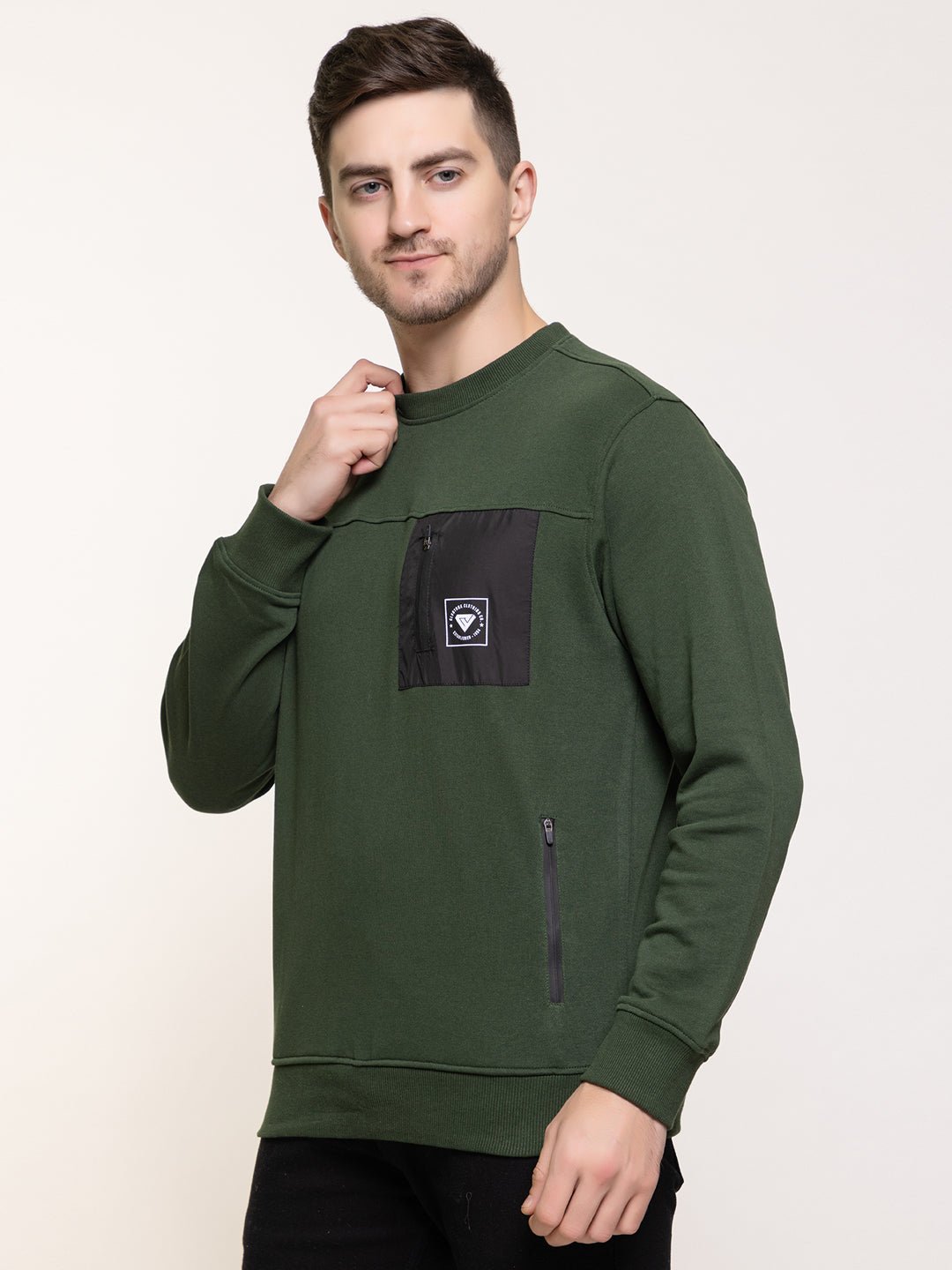 Bottle Green Round Neck Sweatshirt