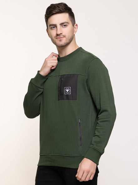 Bottle Green Round Neck Sweatshirt