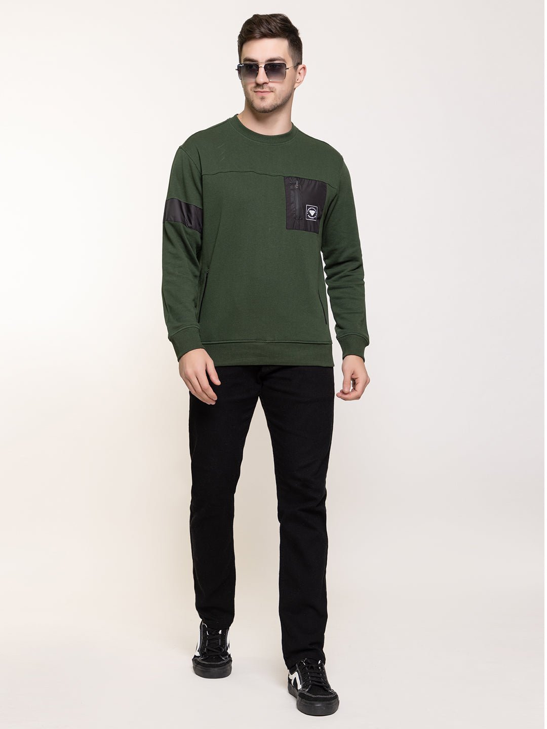 Bottle Green Round Neck Sweatshirt