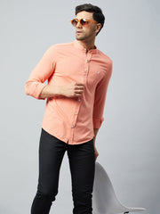 Bright Peach Full Sleeve Casual Shirt