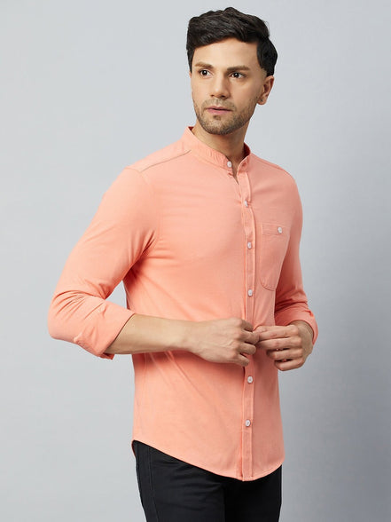 Bright Peach Full Sleeve Casual Shirt