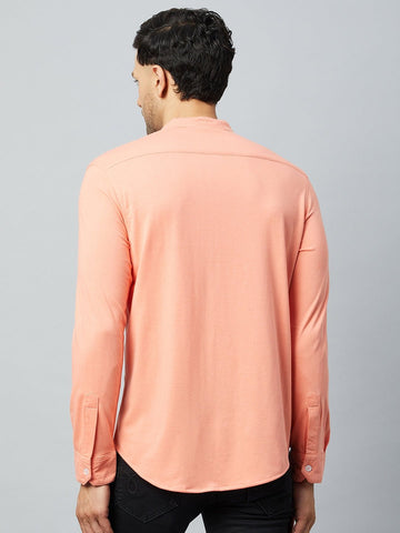 Bright Peach Full Sleeve Casual Shirt