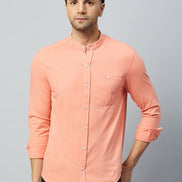 Bright Peach Full Sleeve Casual Shirt