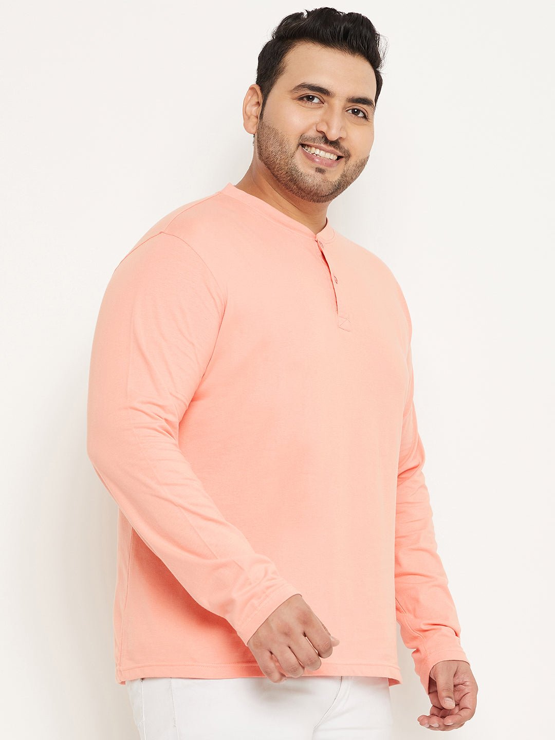 Bright Peach Solid Plus Size Tshirt