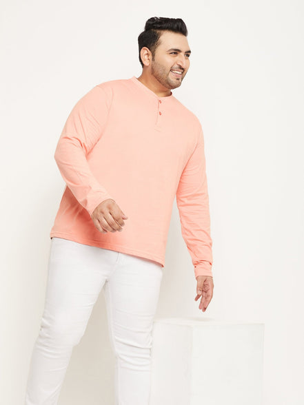 Bright Peach Solid Plus Size Tshirt