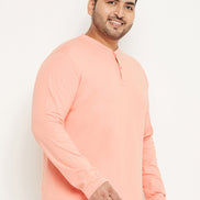 Bright Peach Solid Plus Size Tshirt