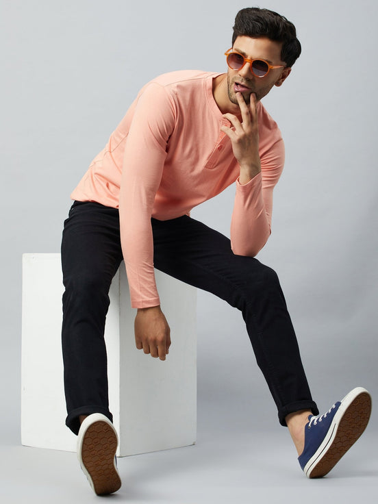 Bright Peach Solid Tshirt