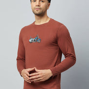 Coffee Brown Printed Tshirt