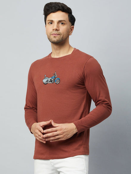 Coffee Brown Printed Tshirt