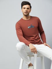 Coffee Brown Printed Tshirt