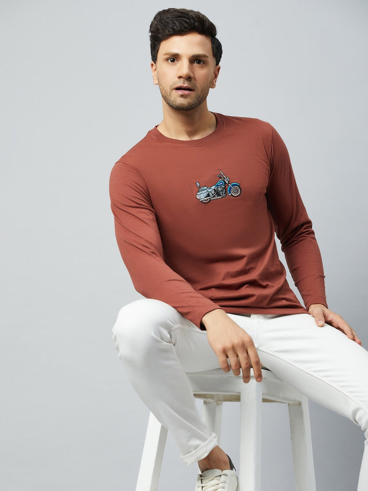 Coffee Brown Printed Tshirt