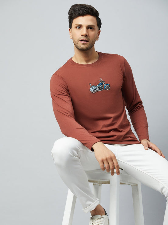 Coffee Brown Printed Tshirt