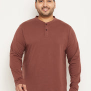 Coffee Brown Solid Plus Size Tshirt