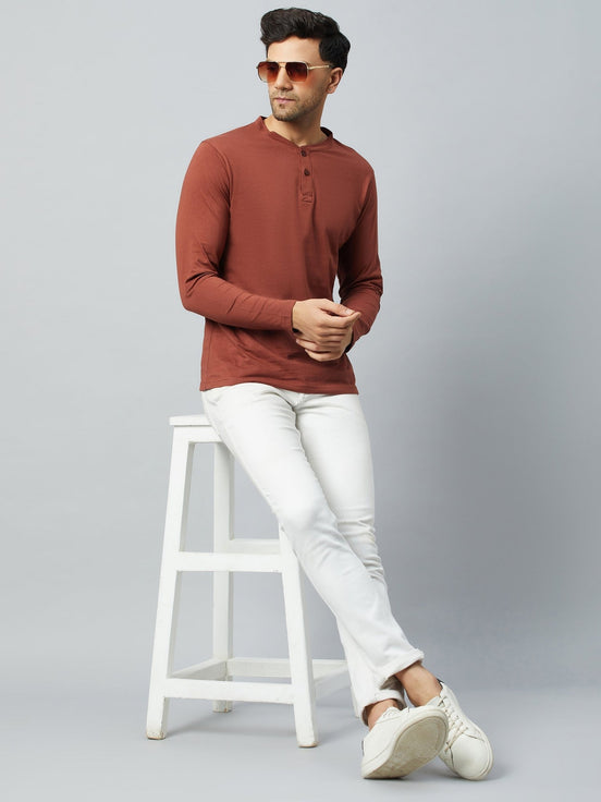 Coffee Brown Solid Tshirt