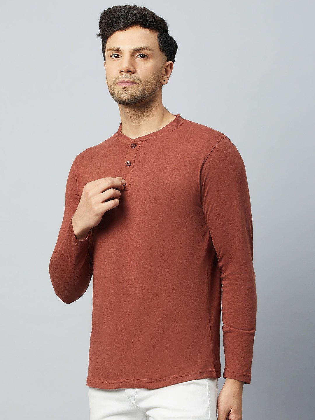 Coffee Brown Solid Tshirt