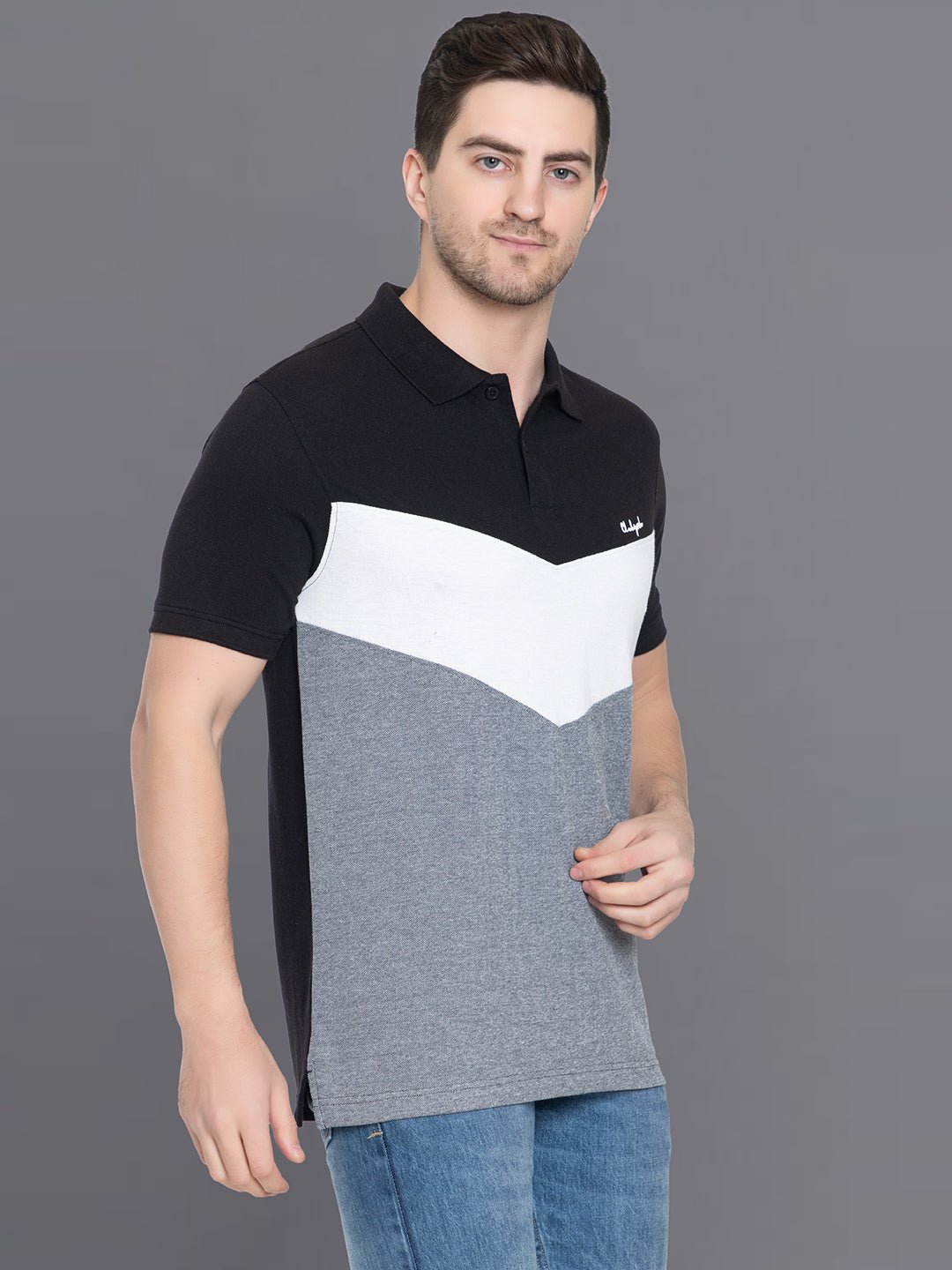 Cut and Sew Polo T-Shirt