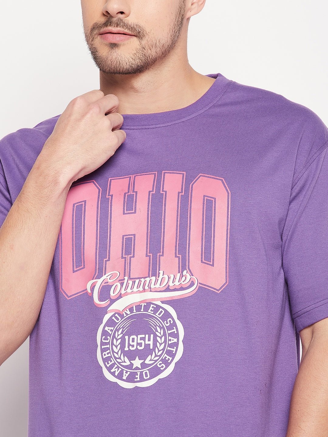 Dark Purple Round Neck T-shirt
