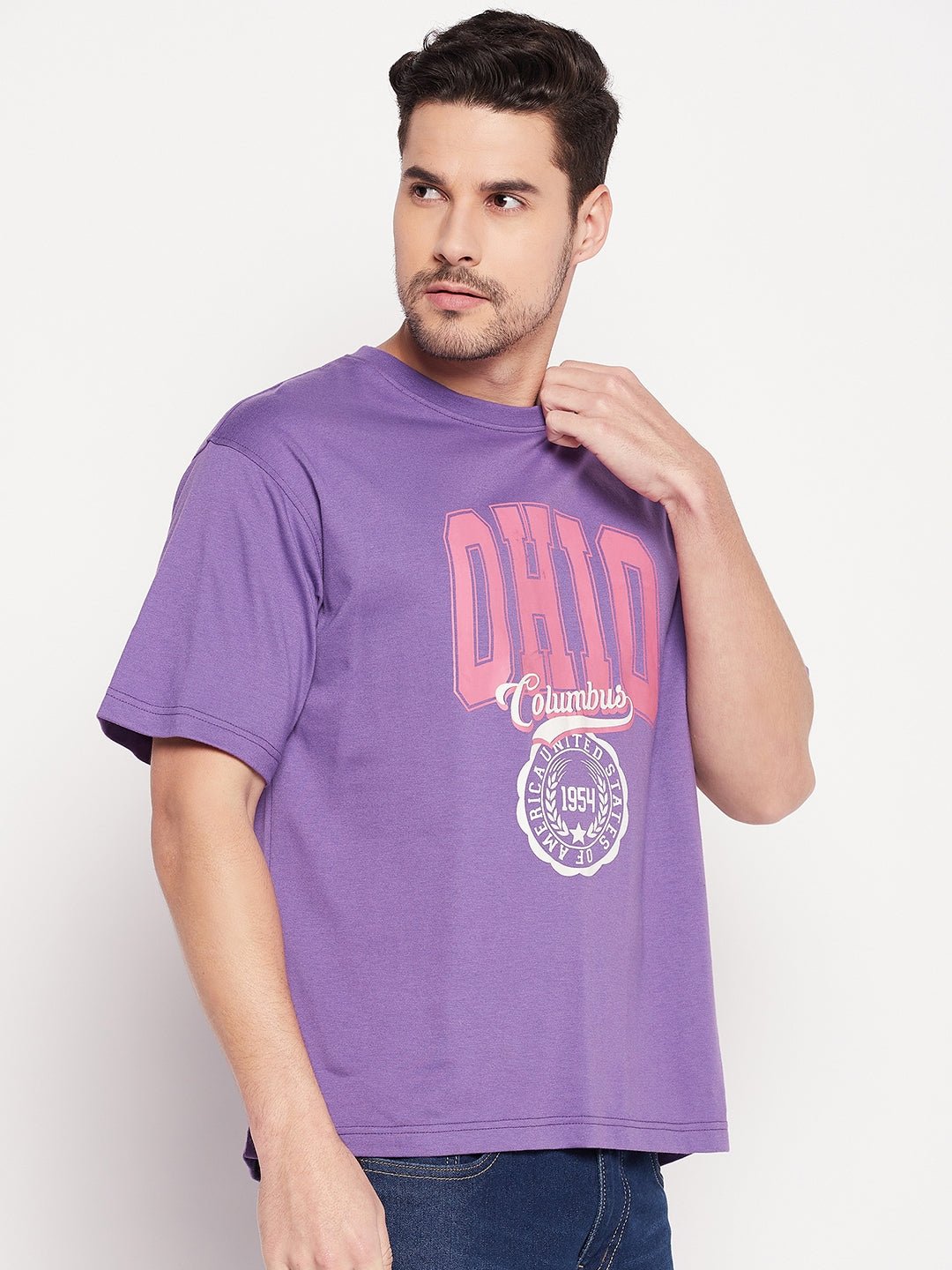 Dark Purple Round Neck T-shirt