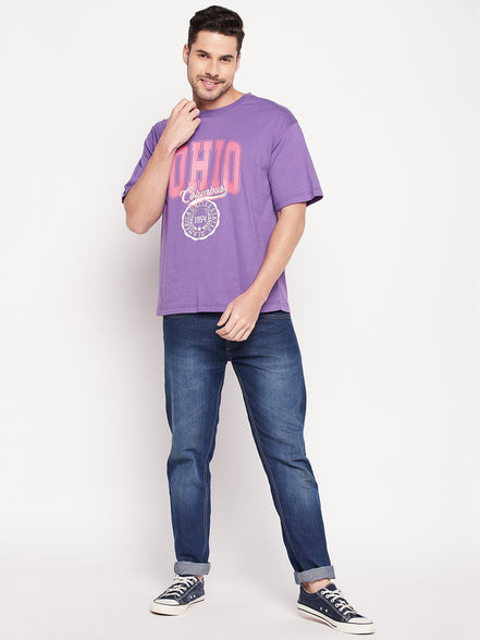 Dark Purple Round Neck T-shirt