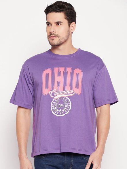 Dark Purple Round Neck T-shirt