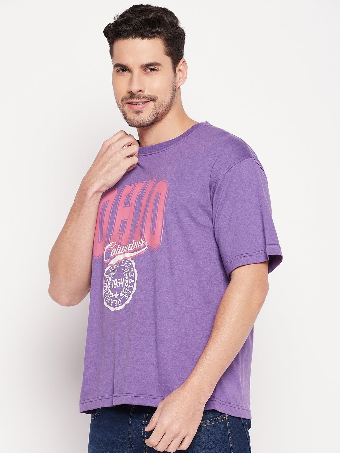 Dark Purple Round Neck T-shirt