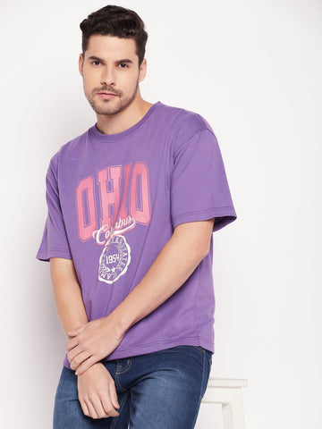 Dark Purple Round Neck T-shirt