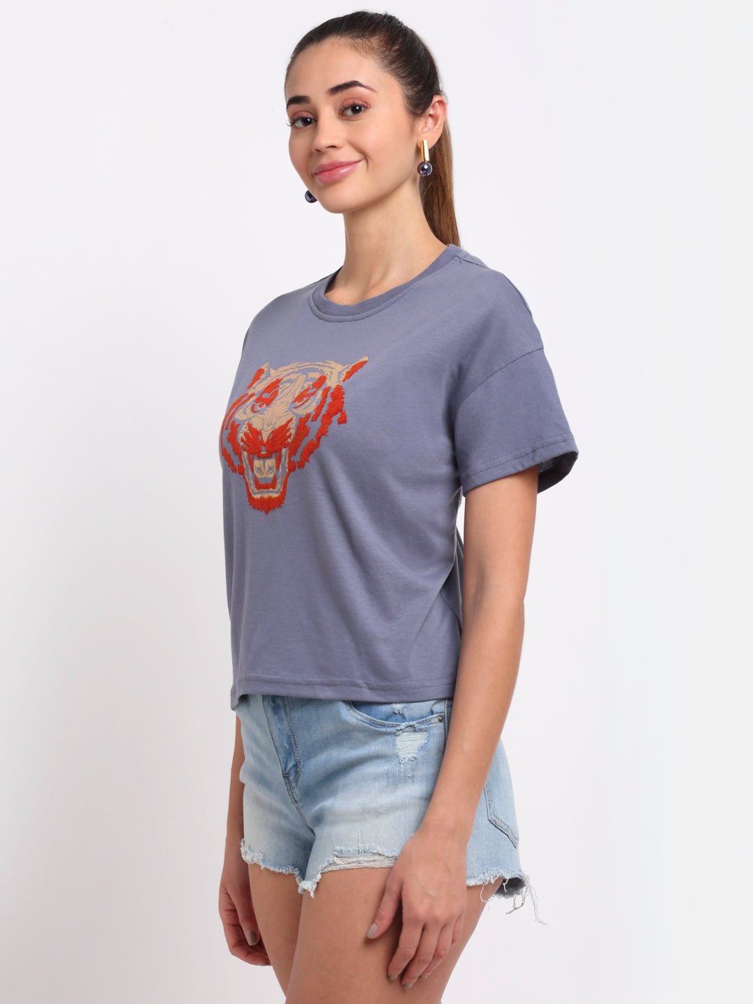 Ebony Round Neck T-Shirt