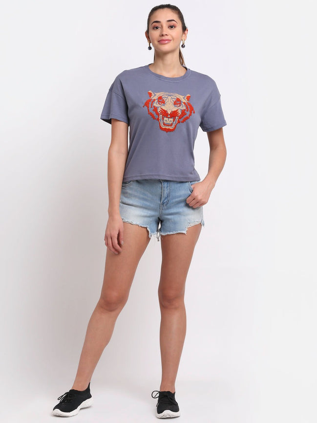 Ebony Round Neck T-Shirt