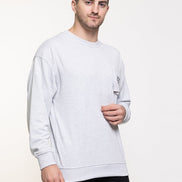 Ecru Melange Printed Sweatshirt
